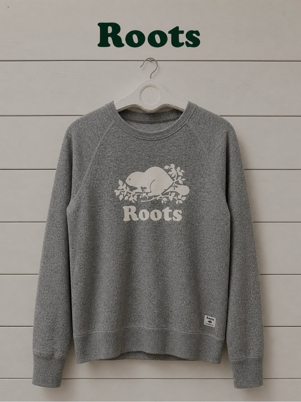 ROOTS Grey Logo Crewneck Sweatshirt – Unisex – Size L